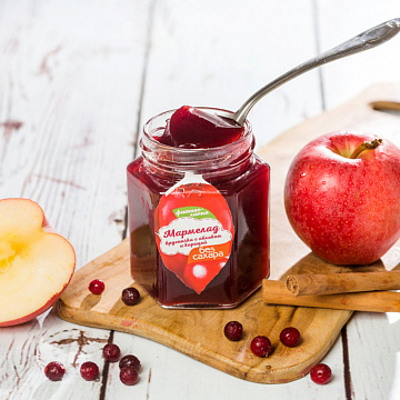 Фото Мармелад брусника с яблоком и корицей