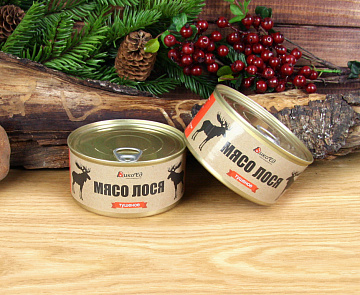 Фото Тушеное мясо лося, комплект из 4-х банок